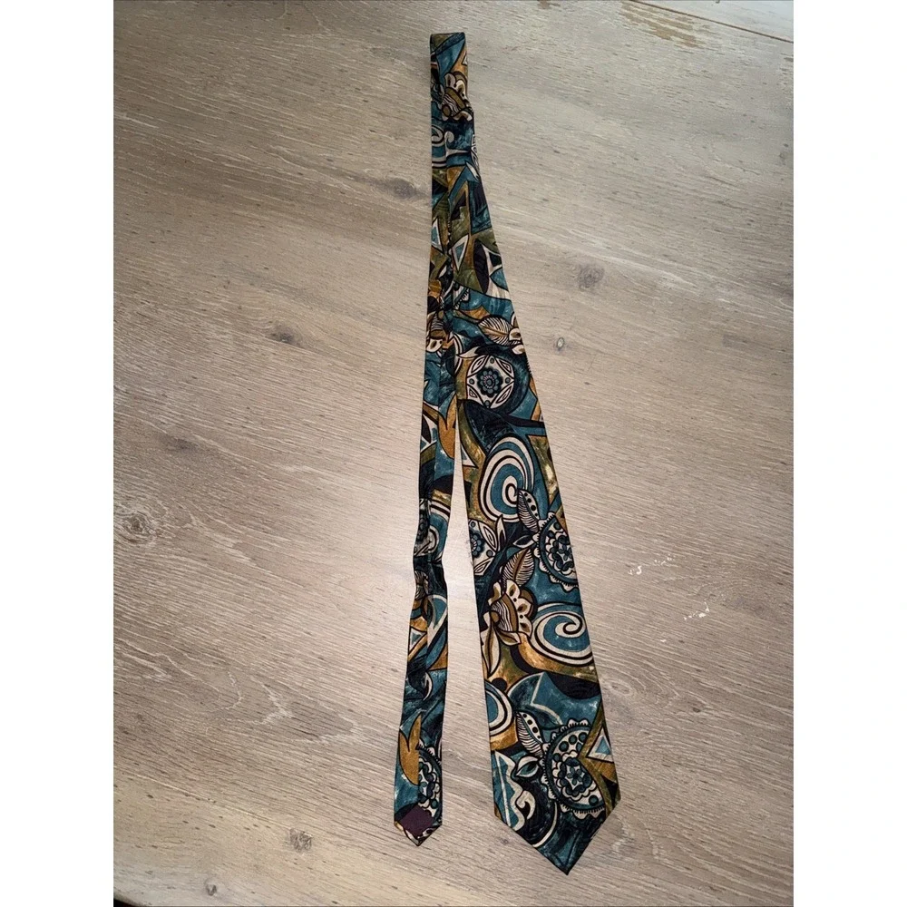Zylos George Machado Abstract Pattern Silk Blend Necktie Men's Fashion Accessory